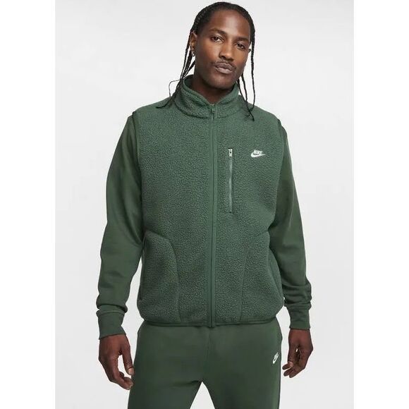 Nike NWT Vest  Sportswear Club Fleece Winterized Zip-Front Vest Fir/White - Picture 3 of 9